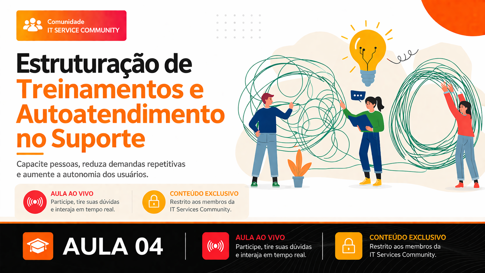 Criativo da Aula 04 - Estruturação de treinamentos e autoatendimento no suporte