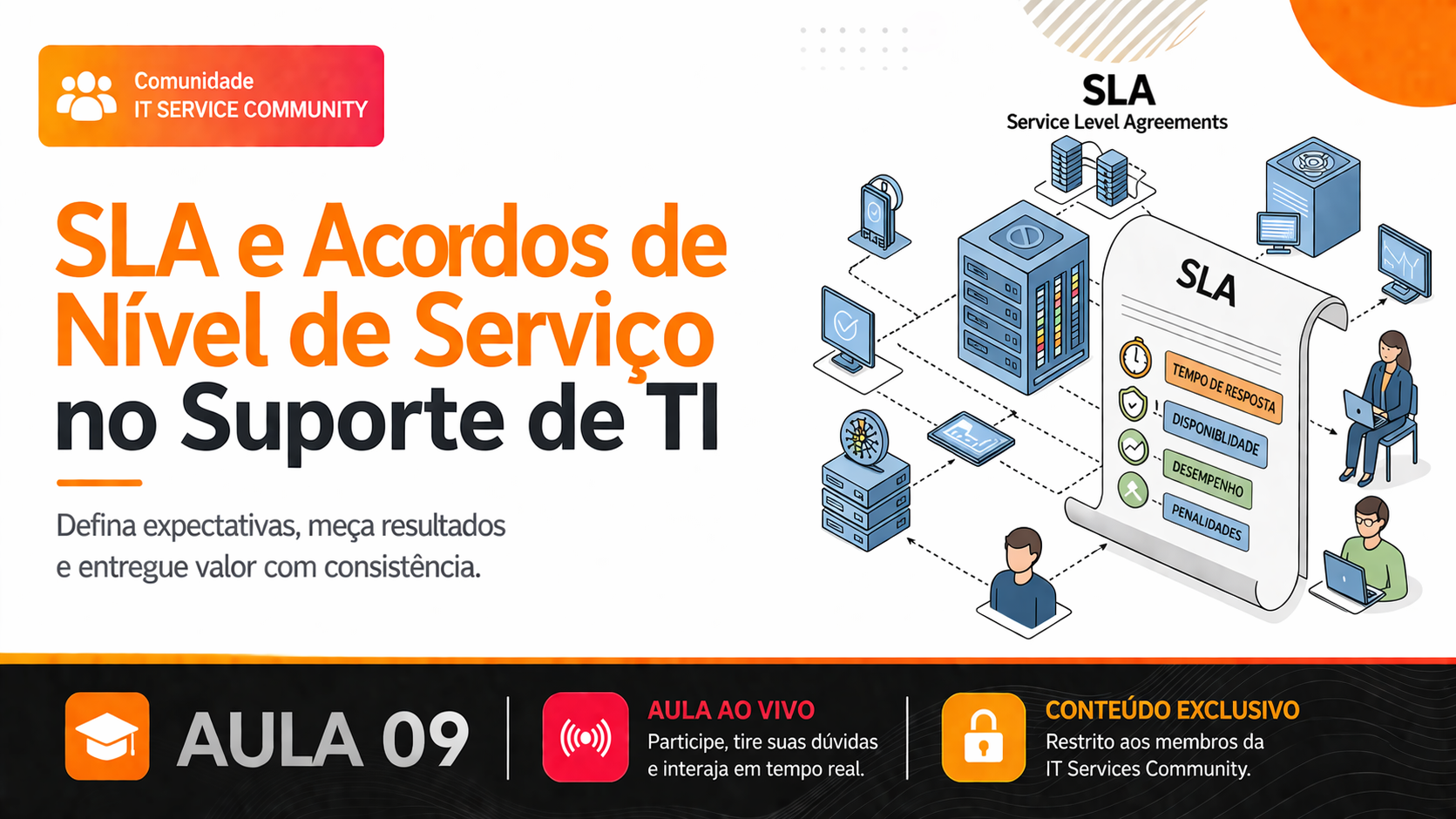 Criativo da Aula 09 - XLA e Acordos de Nível de Serviços no Suporte de TI